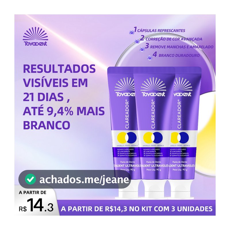 ToyaDent Pasta de Dente 90g Higiene Completa e Dentes Mais Fortes