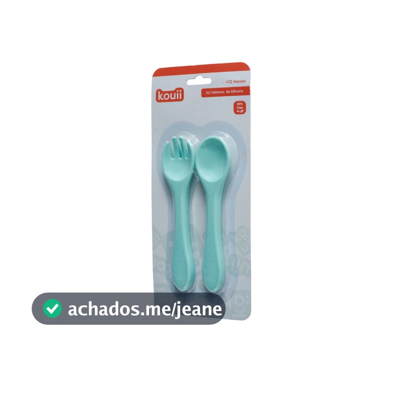 Kit Talheres Bebê Silicone Colher e Garfo BPA Free Com Estojo Portátil Alimentação Infantil