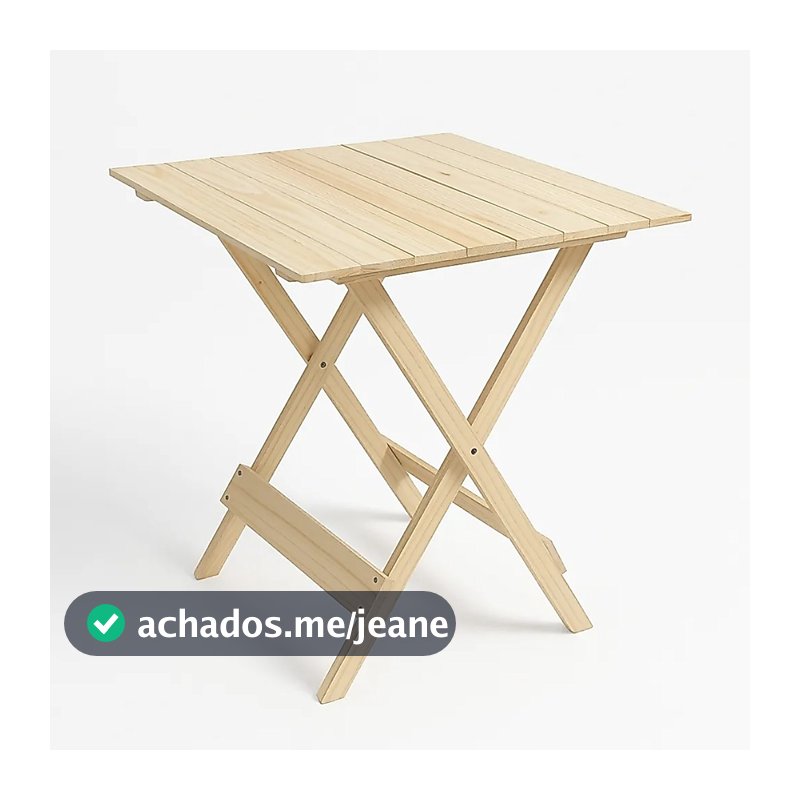Mesa Dobrável Bar Madeira Pinus Quadrada 60 Cm