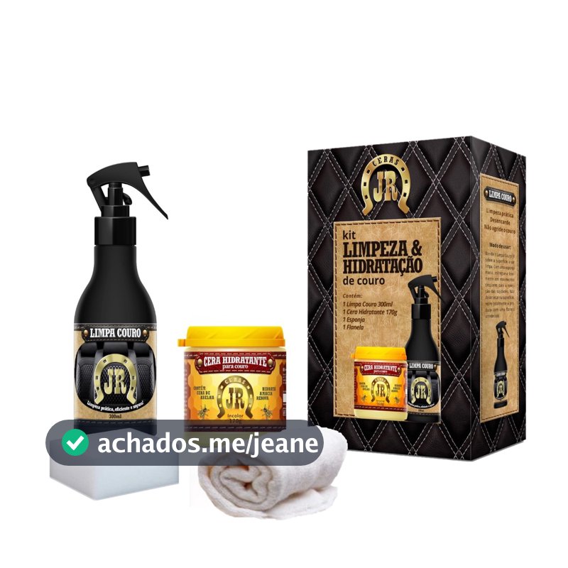 Kit Limpa Couro Jr + Hidratante De Couro JR para Bancos automotivos, Jaquetas, Botas, Bolsas e Sofás