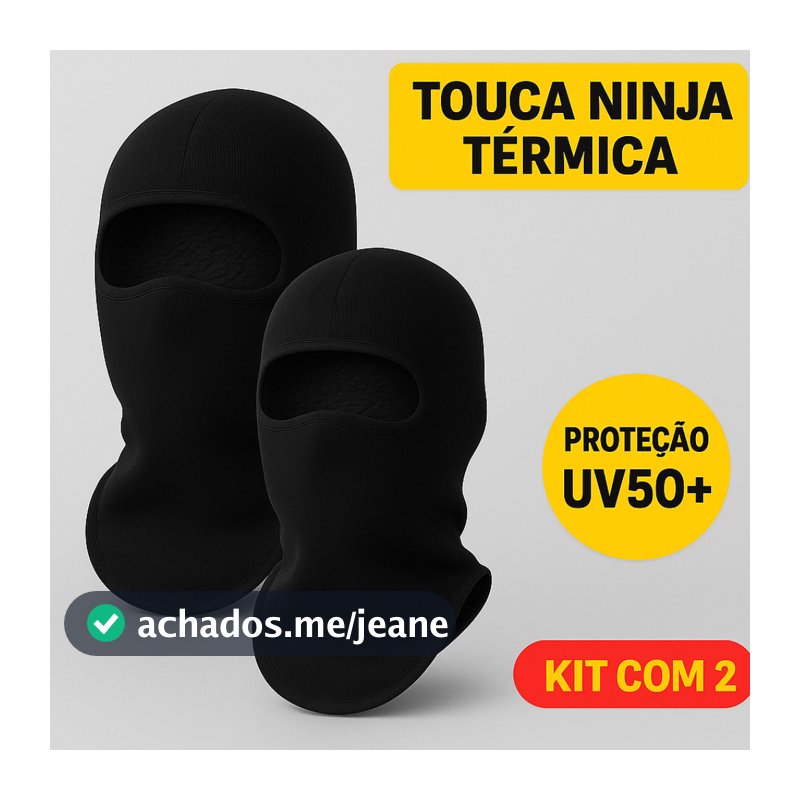 Kit 2 Touca Ninja Balaclava Térmica Unissex Com Proteção UV Moto Frio Motoboy