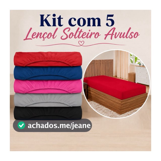 Kit 5 Lencois Microfibra Solteiro 90x200x25cm Avulso com Elástico na Borda Macio Confortavel Diario