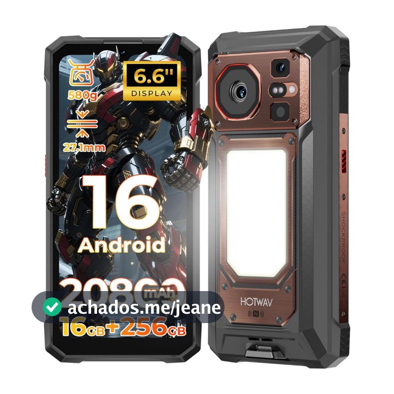 Celular 4G HOTWAV W11 Pro, 16GB RAM + 256GB ROM, bateria de 20800mAh, certificação IP68/IP69K, suporte OTG/NFC/GPS