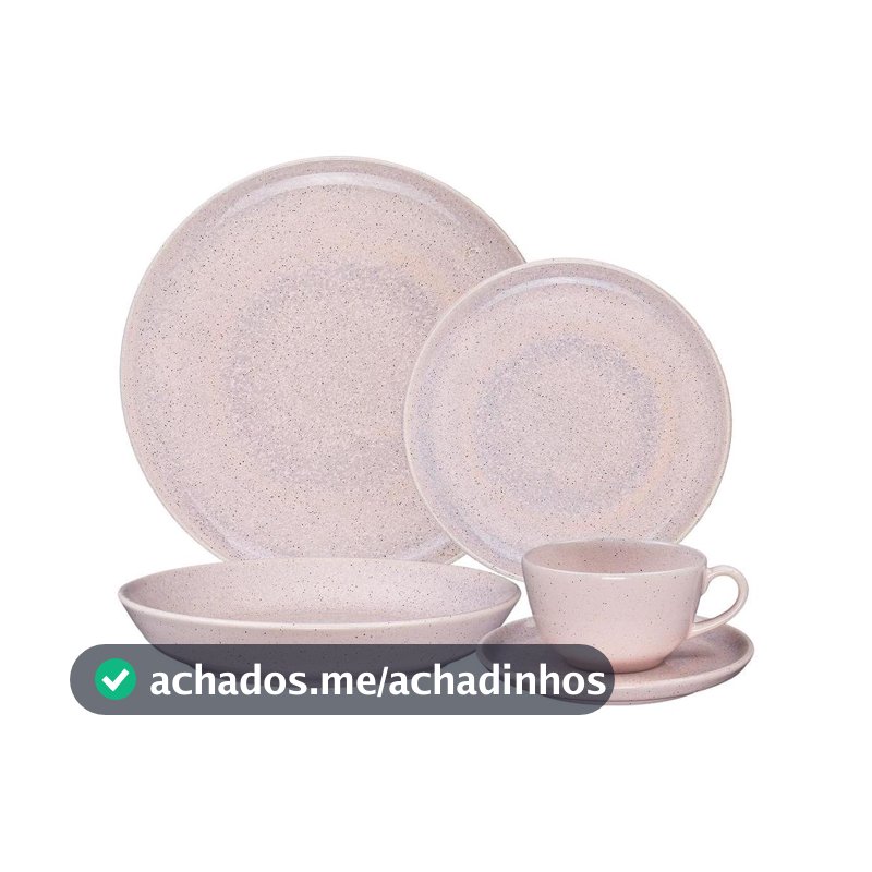 Aparelho de Jantar e Chá 20 Peças Flat Oxford Belle Rose