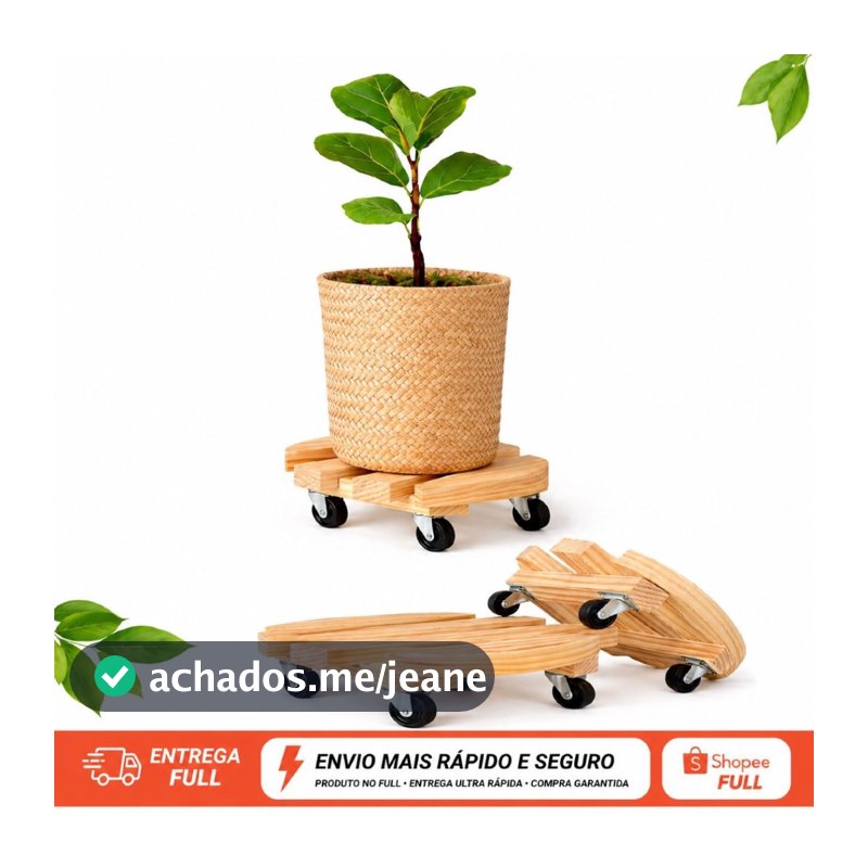 Carrinho Para Vasos De Plantas Com Rodinha Redondo Botijão