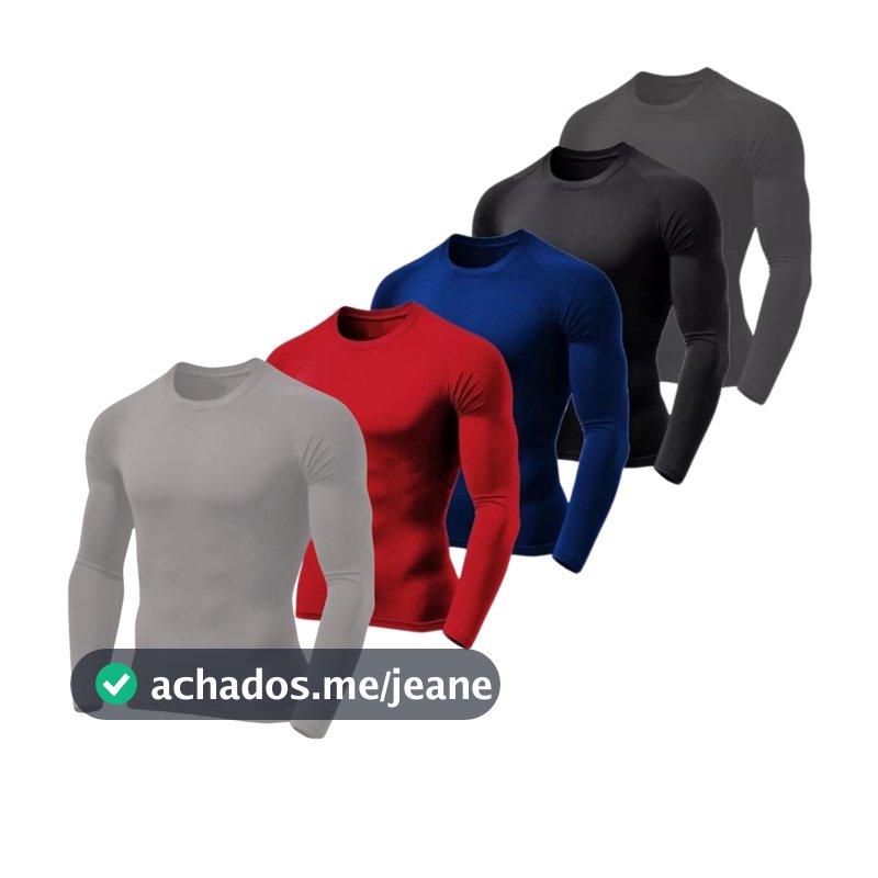 Kit 5 Camisetas Térmica Proteção Uv 50+ Segunda Pele Blusa Masculina Treino Academia Sortidas