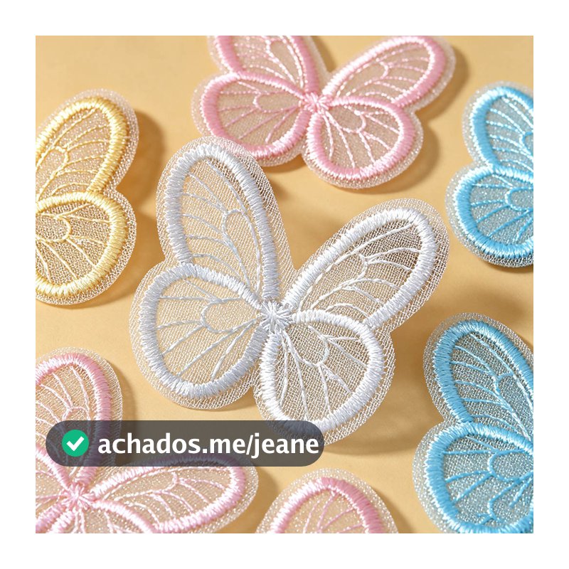 (60 Peças/Pacote) 4.3  4cm Bordado Borboleta Fio Grampo De Cabelo Fazendo Roupas Renovação Acessórios Artesanais Materi