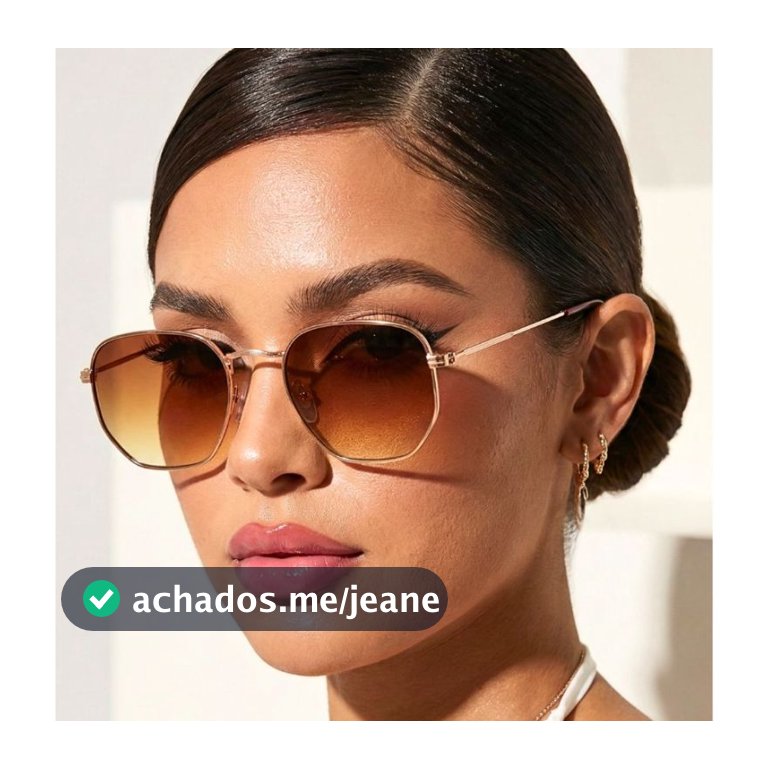 Óculos de Sol Hexagonal Marrom em Metal Estilo Clássico Retrô Vintage Aviador uv400 Unissex
