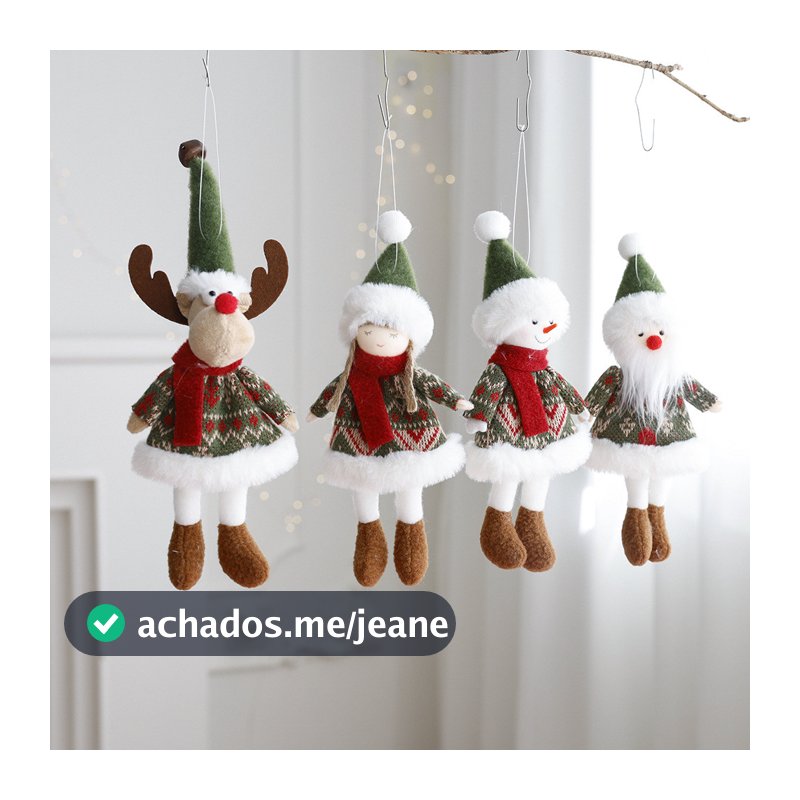 Papai Noel Menina Pequena Boneca Pingente Pelúcia Elk Papai Noel Boneco de Neve Decorações de Árvore de Natal