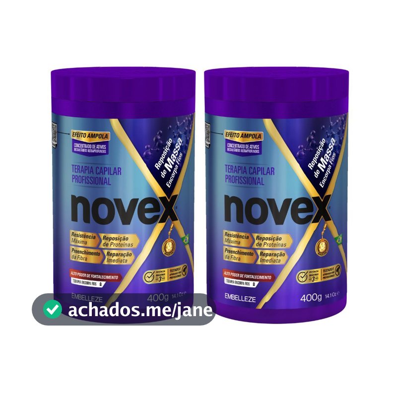 Kit 2 Creme de Tratamento Novex Reposição de Massa 400g