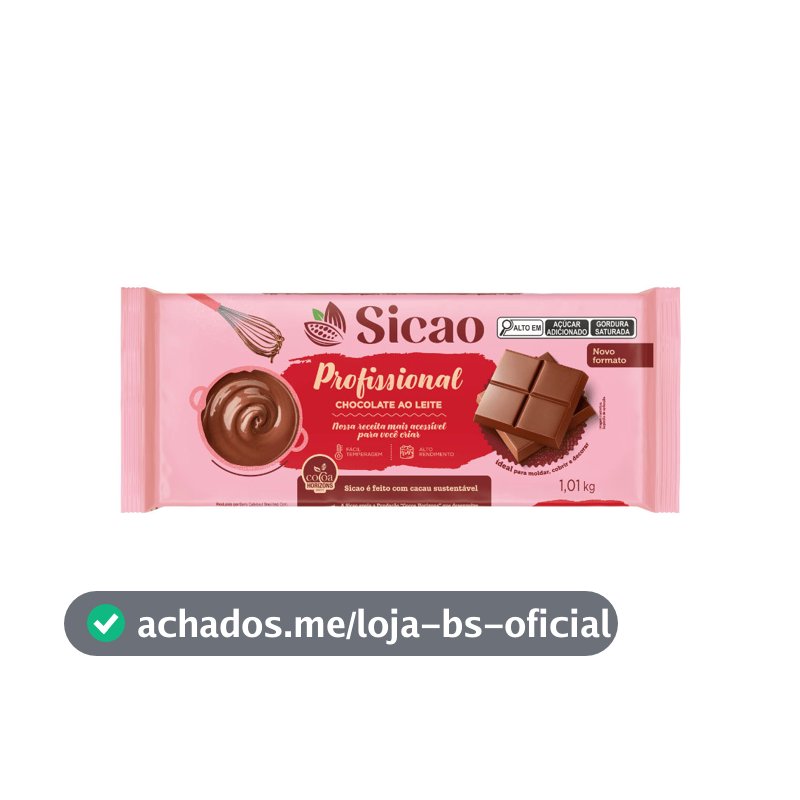 Chocolate Profissional Ao Leite Barra 1,01kg Sicao
