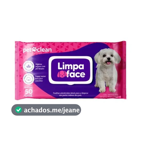 Toalhas Umedecidas Pet Clean Limpa Face Caes Gatos  50un
