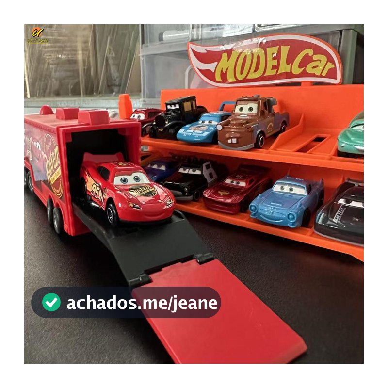 Carro De Brinquedo De Inércia Pull-Back Lightning McQueen-Caminhão Contêiner De Liga Para Crianças