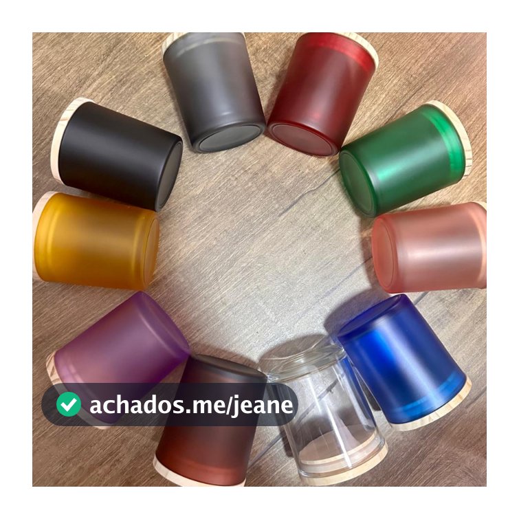 Kit 15 Copos para Vela Artesanais 220ml de Vidro Potes Tampa de Bambu Hermético | Lembrancinhas