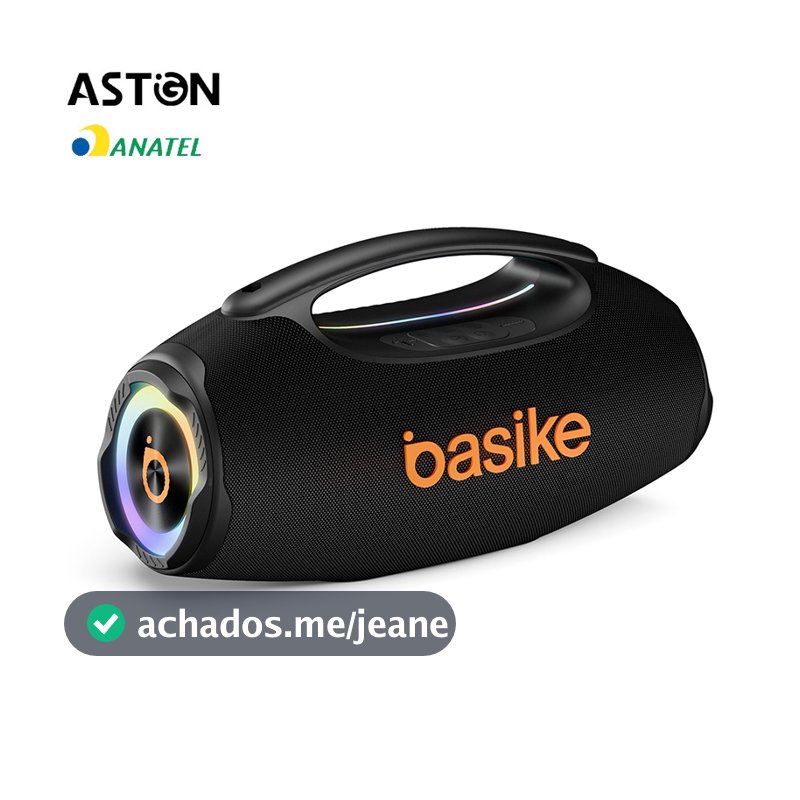 Astgn X Basike Caixa de Som Bluetooth Estéreo  80W Potente IPX6 TWS RGB