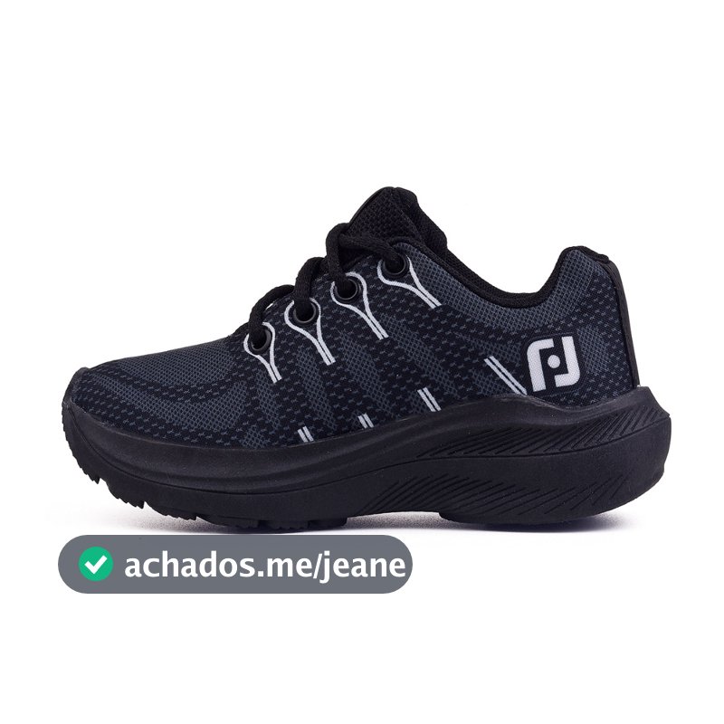 Tenis Infantil Meninos Casual Preto Escolar Confortavel Calce Facil