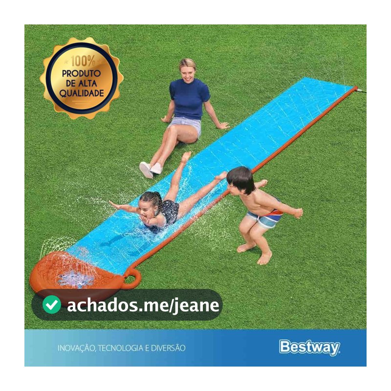 Escorregador Infantil Inflável 4,88m – H2OGO Bestway – Água, Risada e Curtição