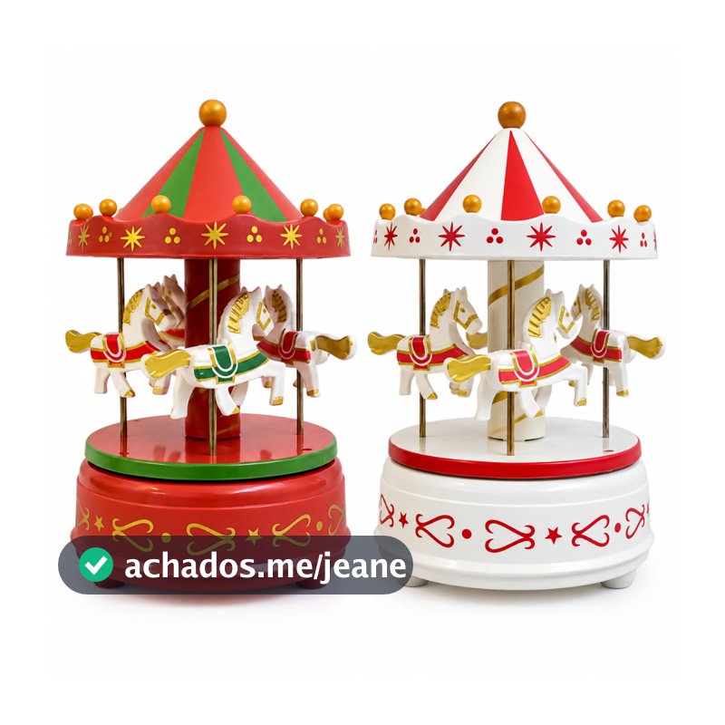 Kit 2 Carrossel Musical Natalino Caixa Música Natal Infantil