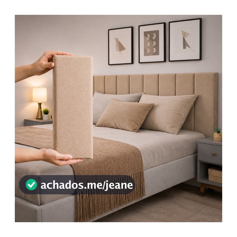 Kit Até 15 Placas de Cabeceira 40X20cm Modular Estofada Para Cama Solteiro Casal Queen e King Cabeceira Autocolante Cama