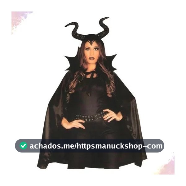 Fantasia Malévola 2pçs Adulto Capa E Arco Carnaval Halloween Cosplay