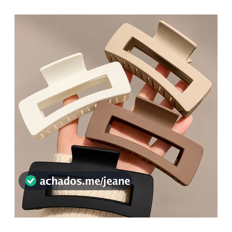 Presilha de Cabelo Piranha Grande Mola Forte 4 Cores