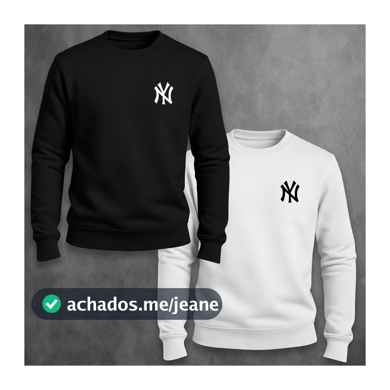 Kit 2 Blusa Moletom Masculino New York Gola Redonda Algodão Unissex Casaco Masculino Feminino
