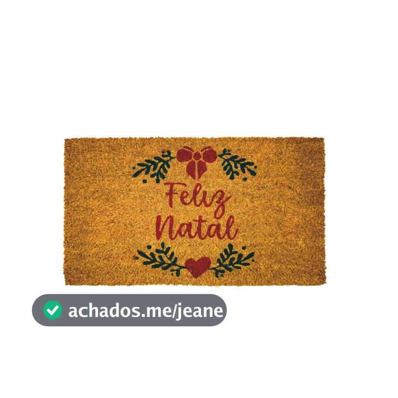 Tapete Capacho Natalino Fibra de Coco 33x60cm para Porta