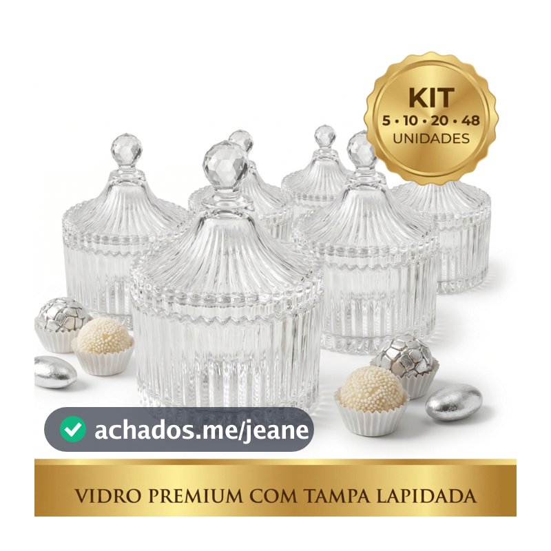 Kit 20/10/5 Bomboniere Potiche Vidro Canelado Casamento Batizado Lembrancinha Aniversario Vela