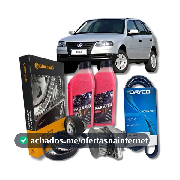Kit Correia Dentada Tensor + Bomba Dagua Gol G3/g4 1.0 8v