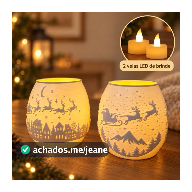 Luminárias de Natal Decorativas com Vela LED Inclusa