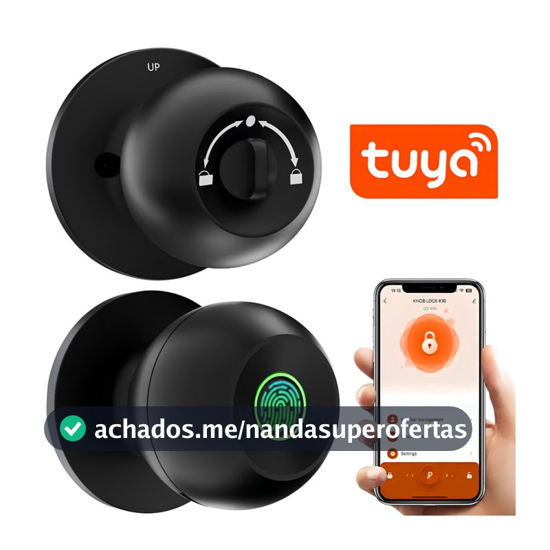 Fechadura Inteligente 3em1 Biométrica Impressão Digital APP Tuya Bluetooth Para Casae Apartamento