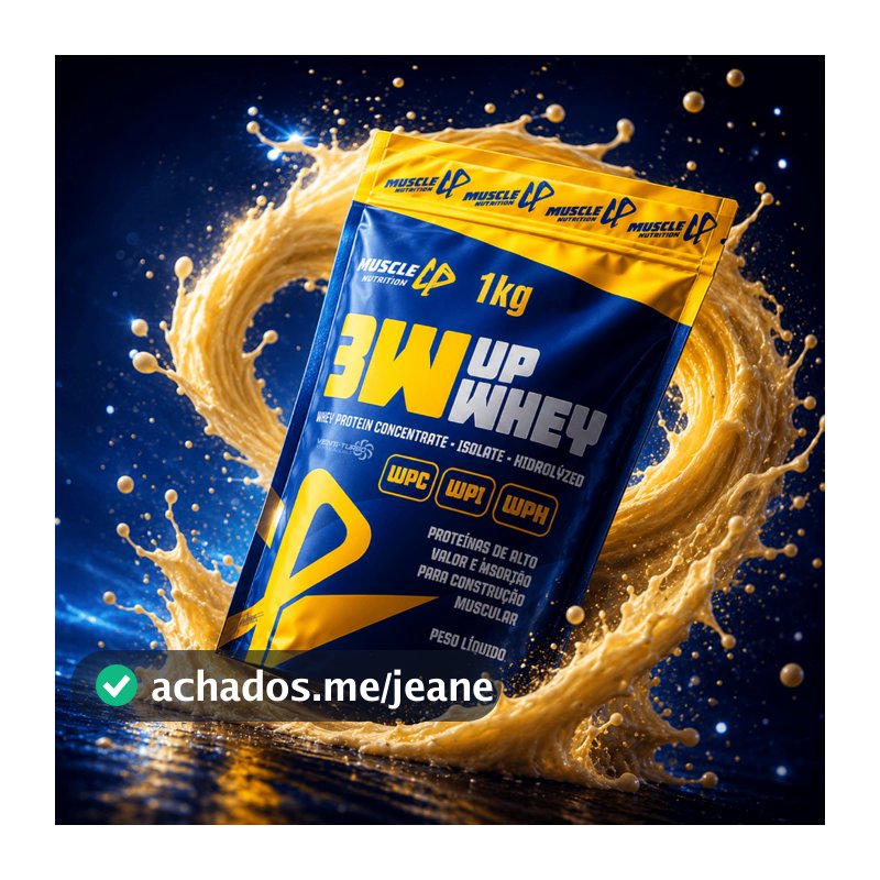 Whey Protein 3w 100% Puro 24g De Proteína / 1kg Muscle Up Nutrition - SABORES