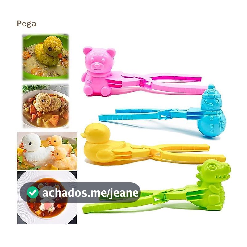 [Pega-t] Molde De Arroz Em Forma De Pato Fofo Clipe Para Crianças Ao Ar Livre De Plástico Faça Você Mesmo Bola De Neve S