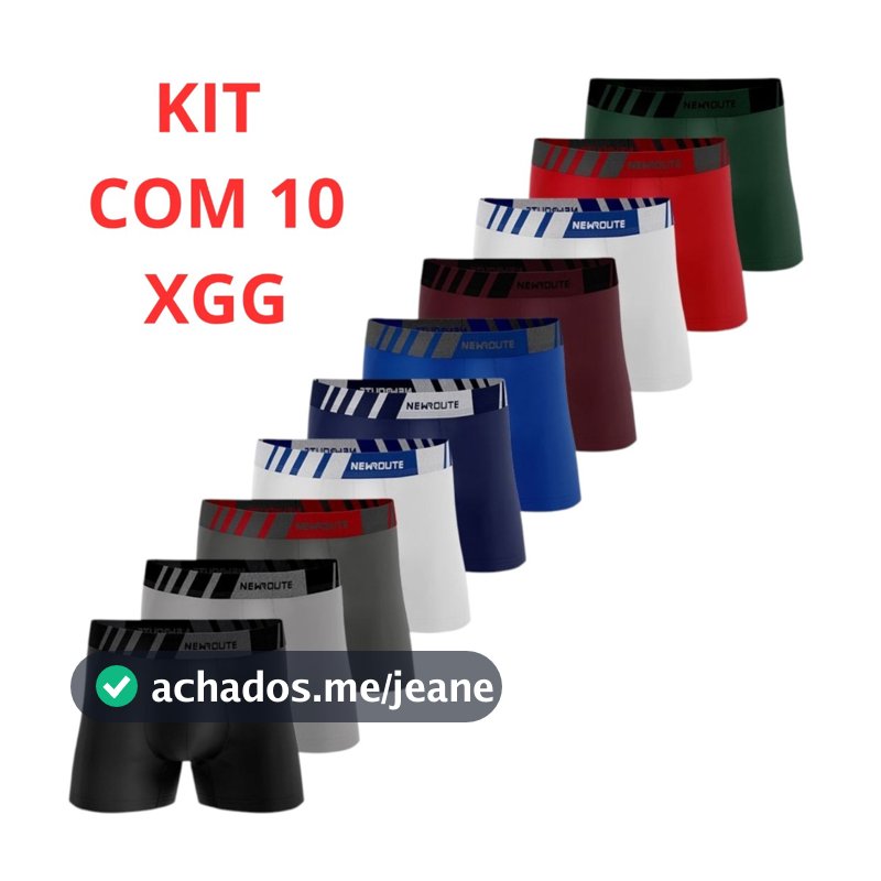 Kit 10 Cuecas Box Boxer New Route De Microfibra Adulto