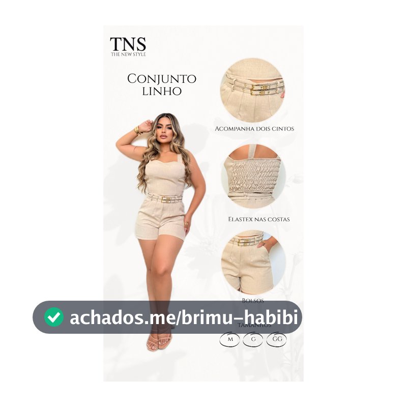Conjunto Feminino Alfaiataria Linho Short Cintura Alta Modela Corpo Elegante Premium