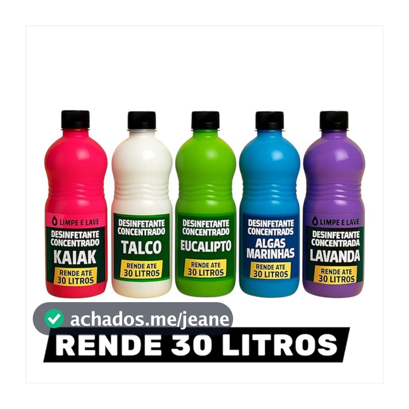 Base Desinfetante Concentrada Rende até 30L com Perfume Premium