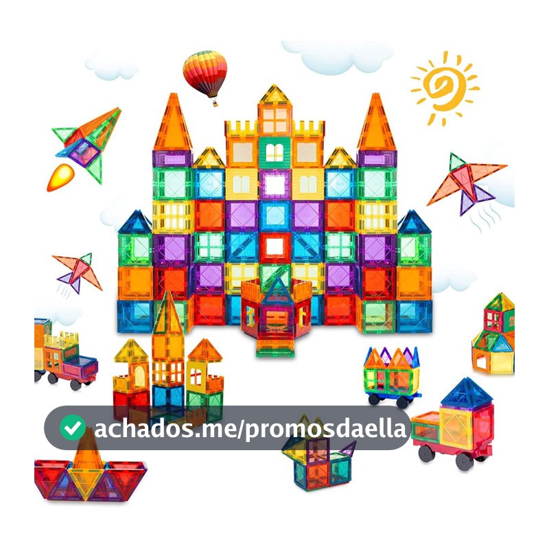 Blocos de Montar Magnéticos Construção Brinquedo Infantil