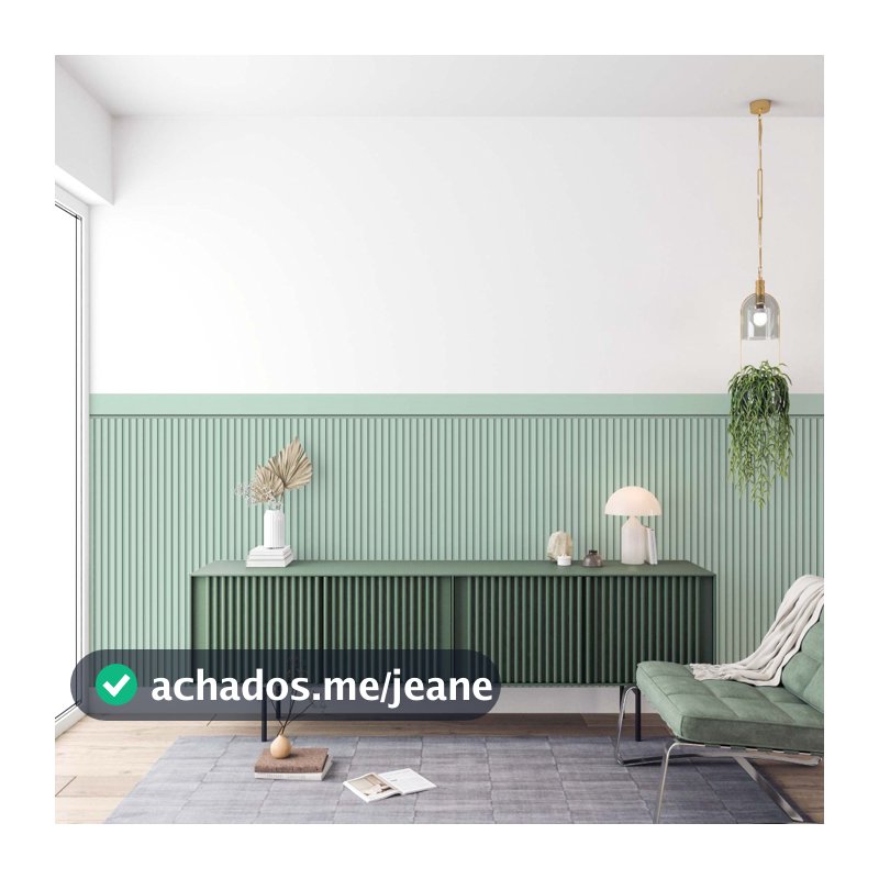 Papel De Parede Adesivo Ripado Verde Menta Com Faixa Para Meia Parede - Vinil Autocolante