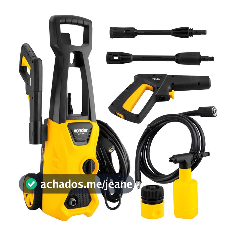 Lavadora de Alta Pressão Econômica Potente 1400W Lav1600 Vonder - Acompanha Rodas e Bico Shampoo