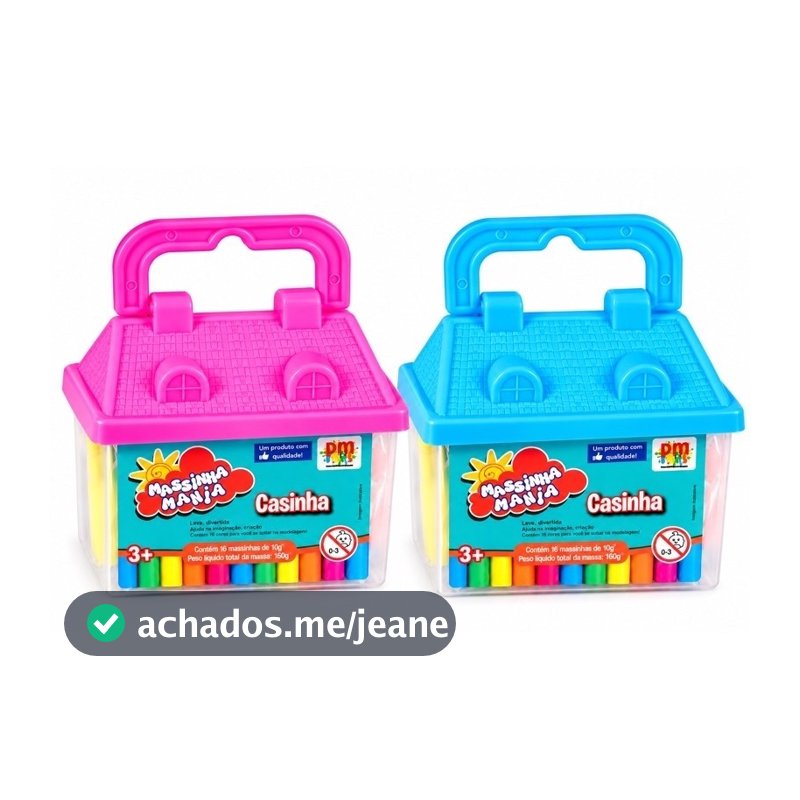 Massinha de Modelar Infantil Maleta Casinha Kit com 14 Massinhas Brinquedo Educativo 3 Anos+