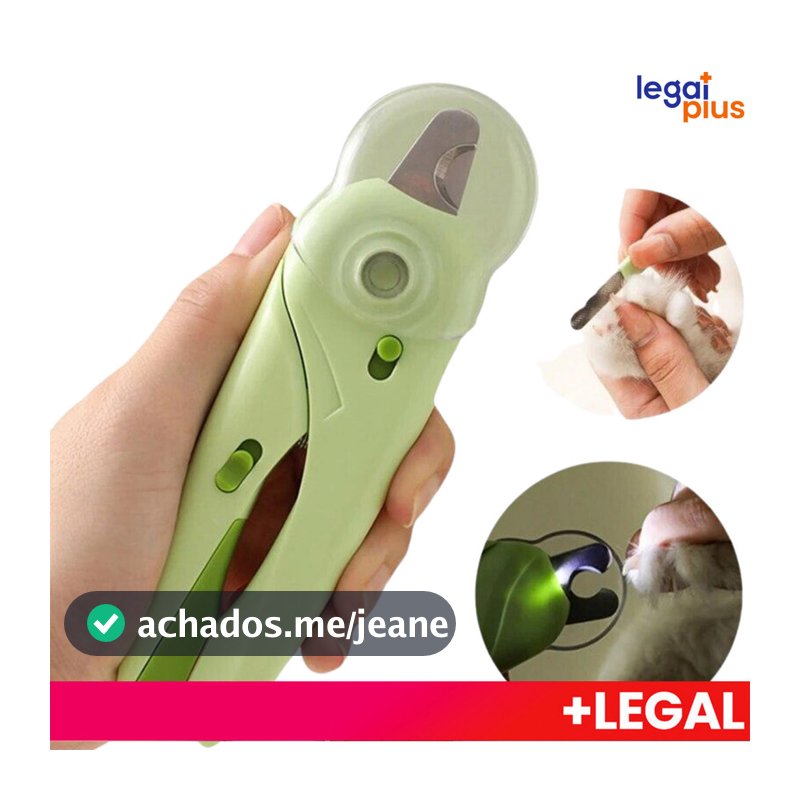 Cortador De Unhas Para Cães e Gatos Kit Alicate e Lixa Com Luz de Led Tesoura Completa