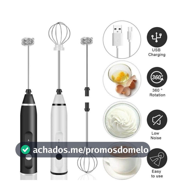 Mini Mixer Misturador Bebidas Ovos Portátil Elétrico Bateria 008