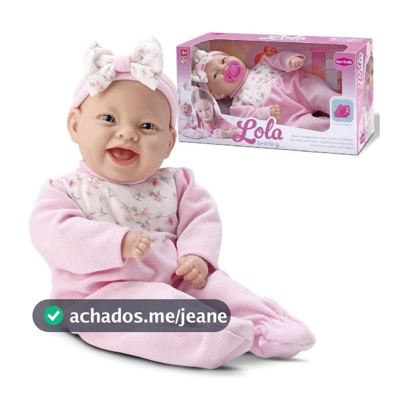 Boneca Lola Baby Com Chupeta Rosa Bebê Menina Brinquedo Infantil - Bambola