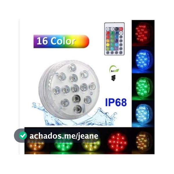 Luminaria Led A Pilha Aquario Picina Jardim A Prova D'água Rgb Com Controle sem fio