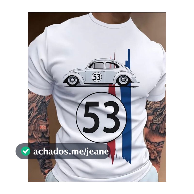Camiseta Masculina Casual Fusca 53 100% Algodão