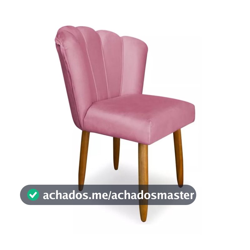 Cadeira Pétala Estofada Luxo Quarto Escritório Recepção Sala de Estar Salão Cozinha Closet
