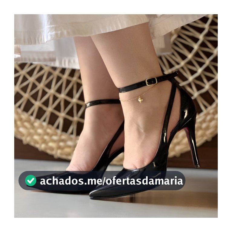 Scarpin Feminino Slingback  Verniz Santorine Solado vermelho com Salto Fino 10cm - Elegante Luxo