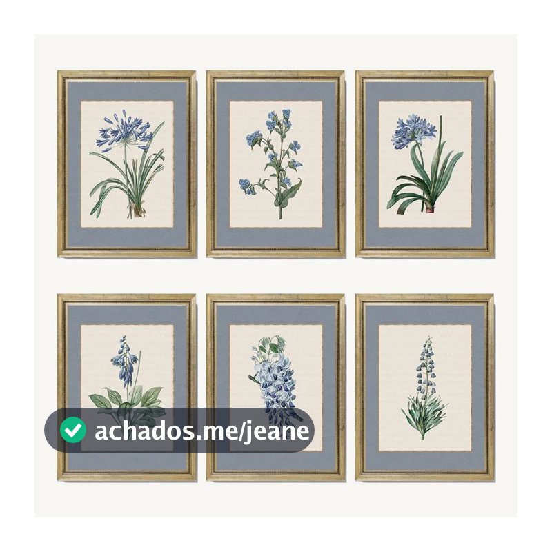 Blue Wildflower Botanical French Cottage Poster No Frame Canvas Wall Art Painting Bedroom Living Room Decor