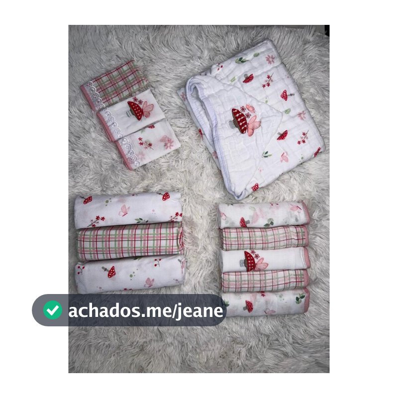 Kit Enxoval Bebê 12 Peças Musselina, Fralda, Cueiro, Pano de Boca e Toalha Soft, Presente Maternidade