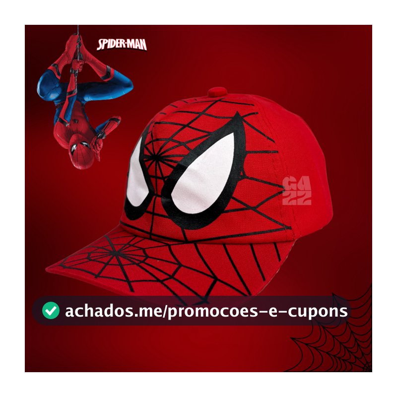 Boné Infantil Menino Personagem Homem Aranha Teia Lindo Confortavel